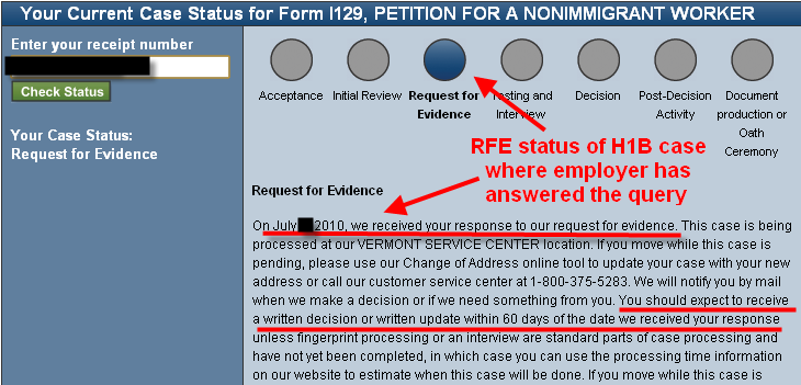RFE H1B visa petition status on USCIS RFE H1B visa petition status on USCIS
